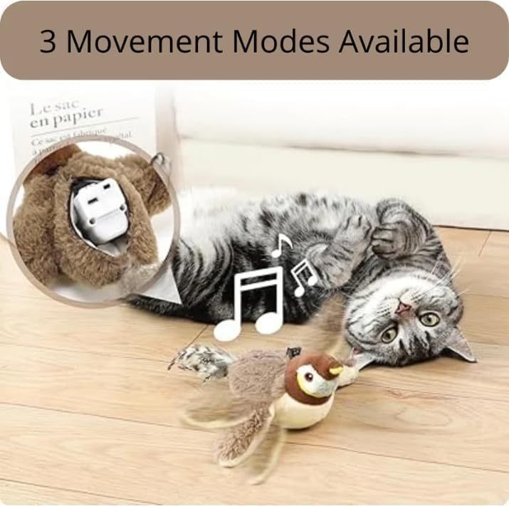 Bird Cat Toy - Chirping and Flapping Bird