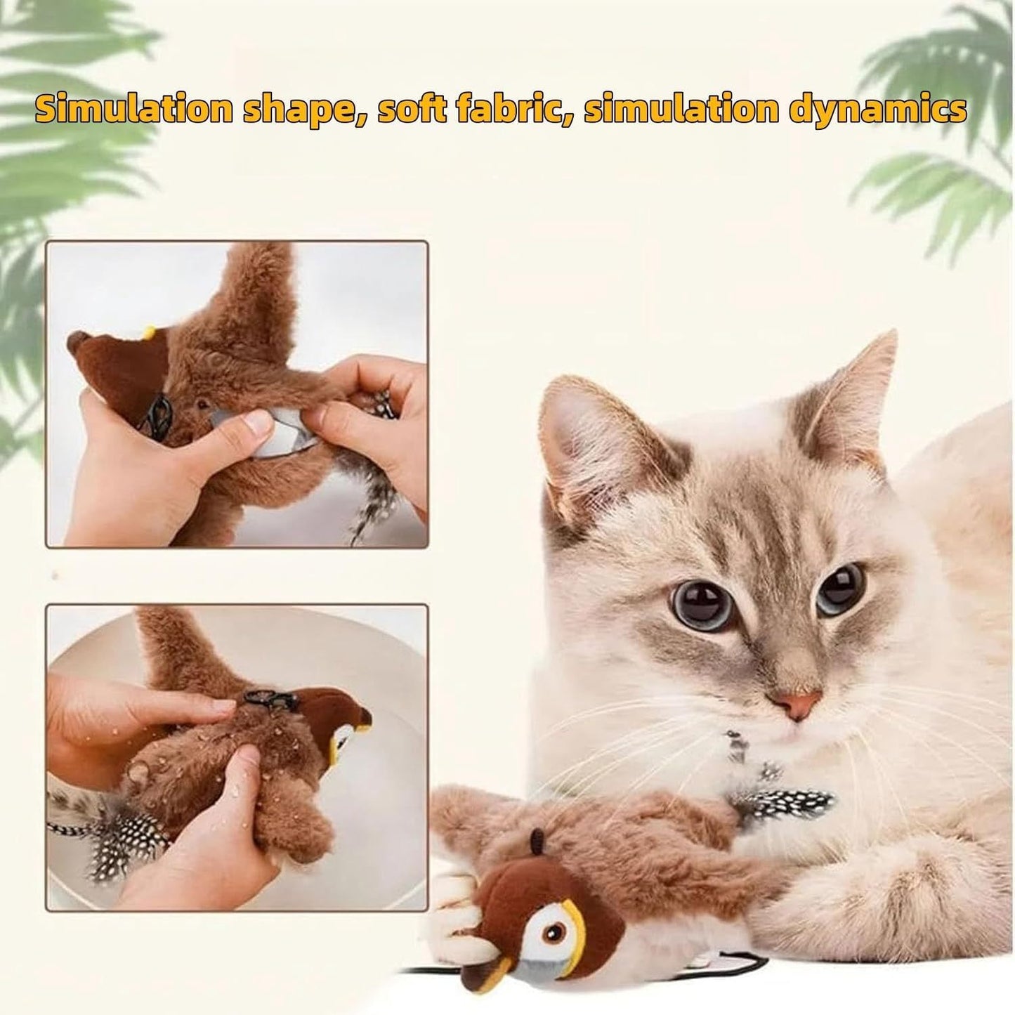 Bird Cat Toy - Chirping and Flapping Bird