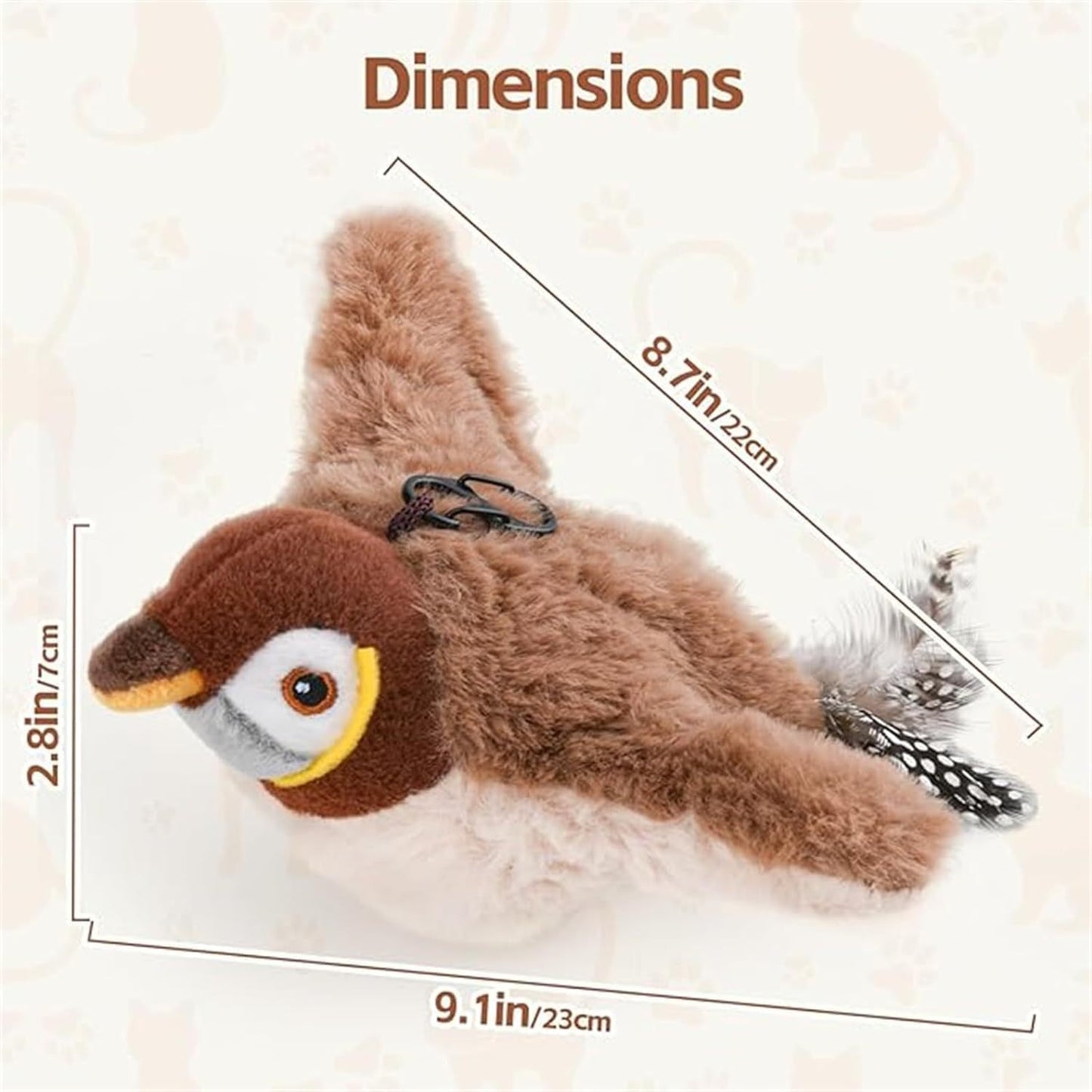 Bird Cat Toy - Chirping and Flapping Bird