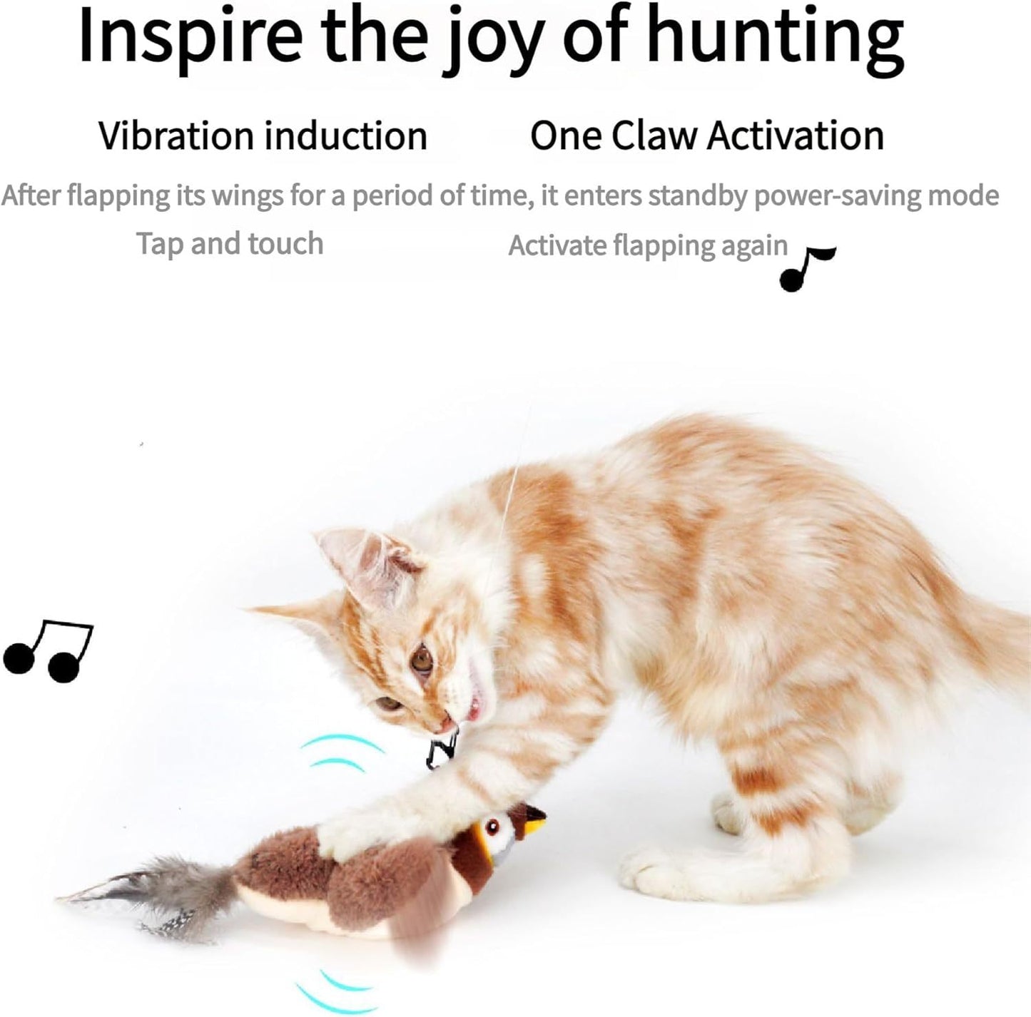 Bird Cat Toy - Chirping and Flapping Bird